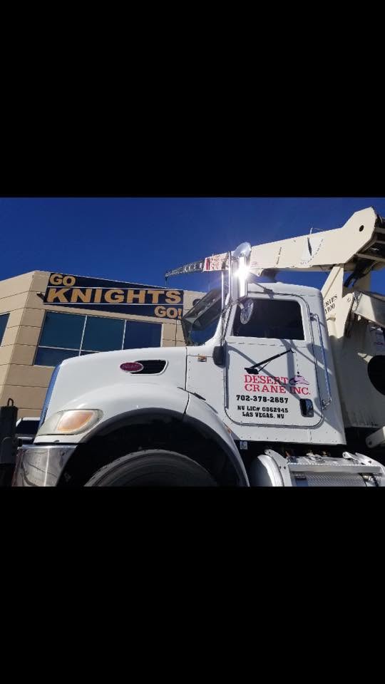 Desert Crane truck with Golden Knights pride